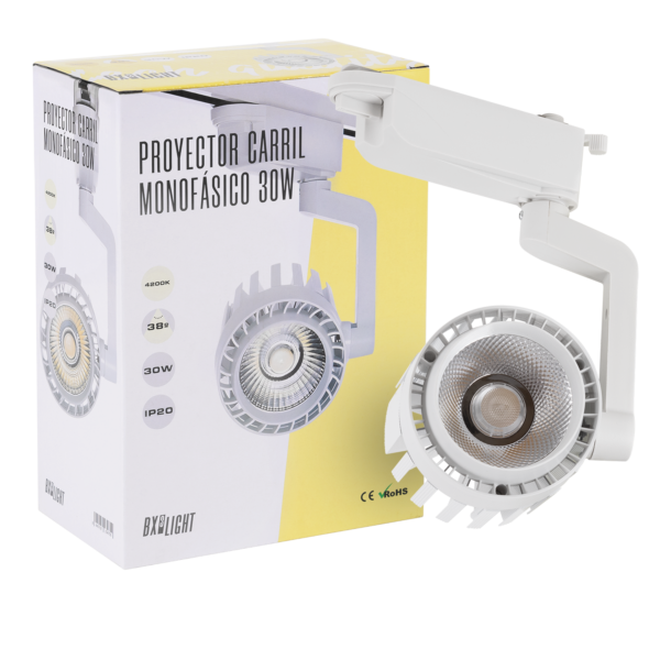 Foco de Carril LED 30W 2.600Lm 6000ºK "Faith" Monofásico 40.000H   [BX3-FC-D-30-CW]