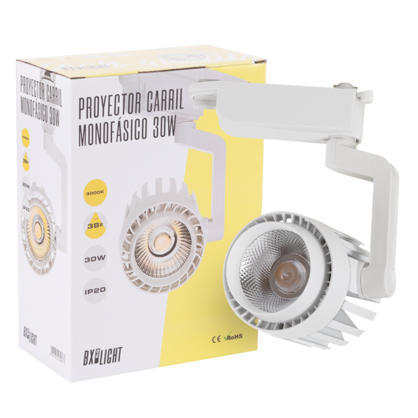 Foco de Carril LED 30W 2.600Lm 6000ºK "Faith" Monofásico 40.000H   [BX3-FC-D-30-CW]