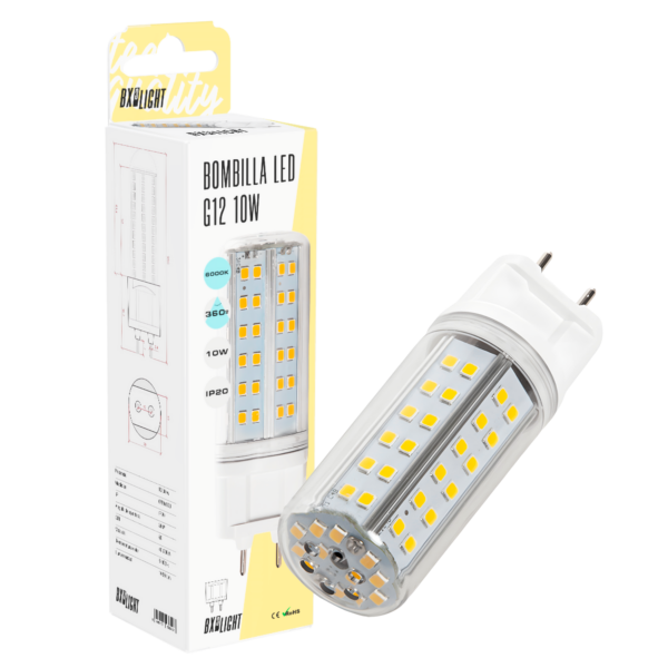 Bombilla Led G12 10W 1.050Lm 6000ºK 40.000H [BX3-G12-2835-10W-CW]
