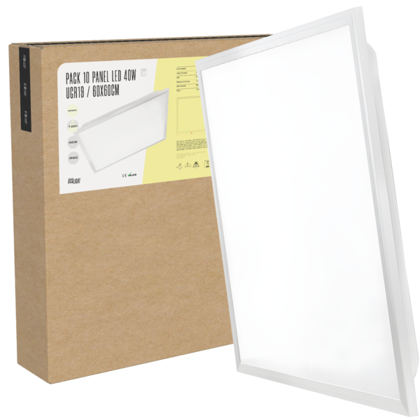Pack 10 Panel Led  - Modular 600x600 40W 6000 K [BX3-LP-40W-U19-CW]