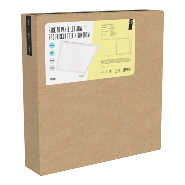 Pack 10 Panel LED 40W 4,000 Lm 6500ºK 60x60Cm PRO Flicker Free 60.000H  [BX3-LPT59540WLIFUDCW]