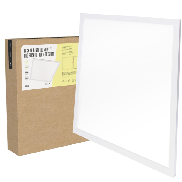 Pack 10 Panel LED 40W 4,000 Lm 6500ºK 60x60Cm PRO Flicker Free 60.000H  [BX3-LPT59540WLIFUDCW]
