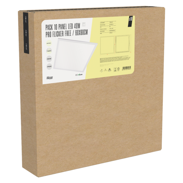 Pack 10 Panel LED 40W 4,000 Lm 6500ºK 60x60Cm PRO Flicker Free 60.000H  [BX3-LPT59540WLIFUDCW]