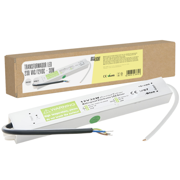 Transformador -  Fuente de Alimentación AC/DC -  Convertidor AC/DC 230 VAC/12VDC -  30W IP67  [BX3-NK-TR-12VDC30EIP]