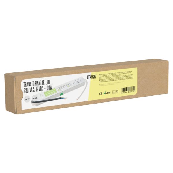 Transformador -  Fuente de Alimentación AC/DC -  Convertidor AC/DC 230 VAC/12VDC -  30W IP67  [BX3-NK-TR-12VDC30EIP]