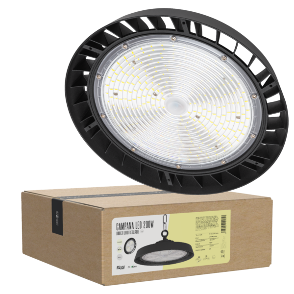 Campana LED 200W ( 120W-160W-200W ) 36000Lm Driver Lifud Regulable 1-10V Chip Philips CW 6000ºK 90º