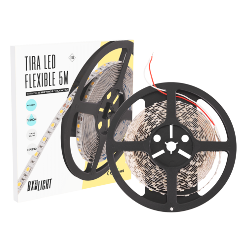 Tira LED 300 x SMD5050 14,4W/M 24VDC IP20 5M x 5M-Blanco Frío  [BX3-R5031072W2-CW]