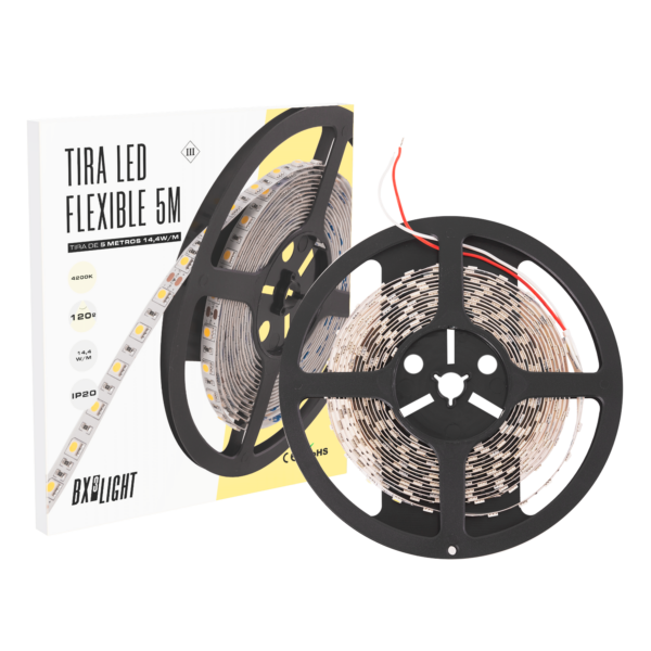 Tira LED 300 x SMD5050 14,4W/M 24VDC IP20 5M x 5M-Blanco Frío  [BX3-R5031072W2-CW]