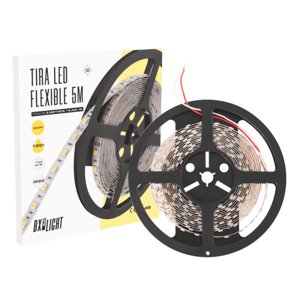 Tira LED 300 x SMD5050 14,4W/M 24VDC IP20 5M x 5M-Blanco Frío  [BX3-R5031072W2-CW]
