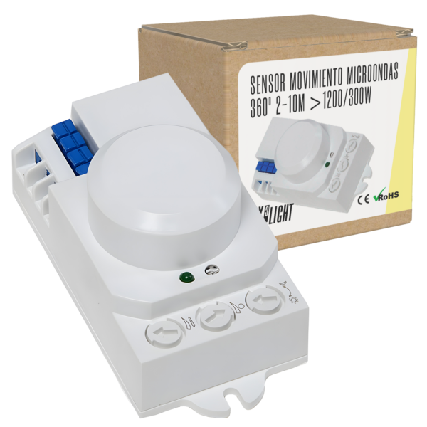 Sensor Movimiento Microondas 360º 2-10M >1200/300W SB-BS029B [BX3-SB-BS029B]