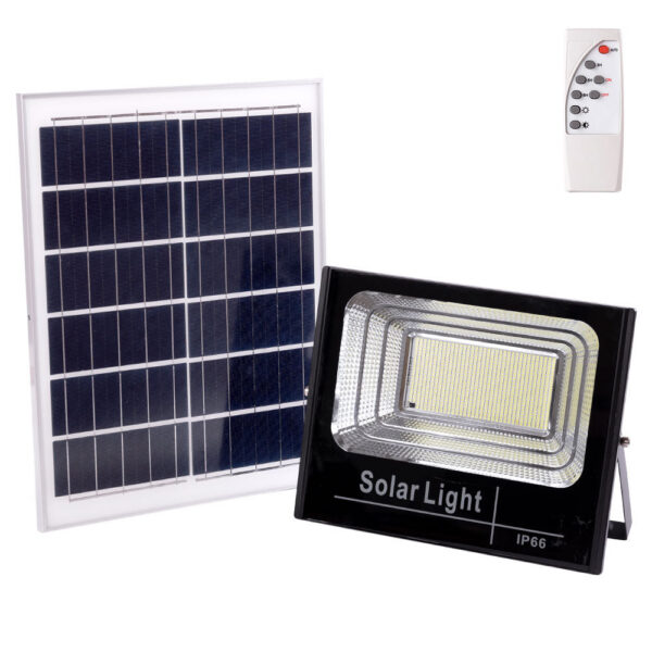 Proyector LED Solar 200W 6500K Panel: 6V/20W Batería: 3,2V/15000MaH Control Remoto   [BX3-SOLARFL-200W-01]
