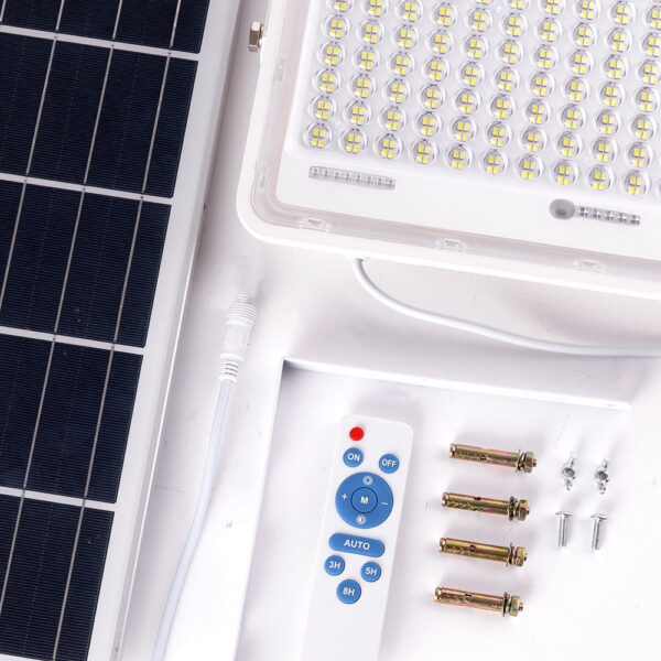 Proyector LED Solar 300W 6500K Panel: 6V/25W Batería: 3,2V/20000MaH Control Remoto   [BX3-SOLARFL-300W-02]