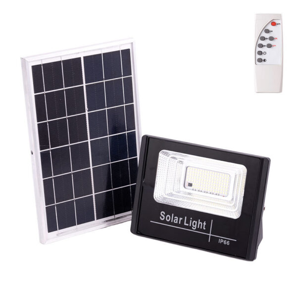 Proyector LED Solar 30W 6500K Panel: 6V/6W Batería: 3,2V/3000MaH Control Remoto   [BX3-SOLARFL-30W-01]