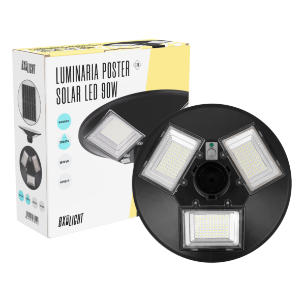 Luminaria Poster Solar Led 90W IP67 90W 6000 K [BX3-SOLARSTSMD90W-CW]