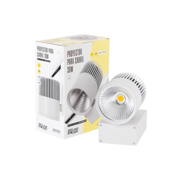 Foco de Carril LED  30W 2700Lm CRI90 4200ºK Trifásico UGR17 50.000H   [BX3-TR30W-WHITE-W]