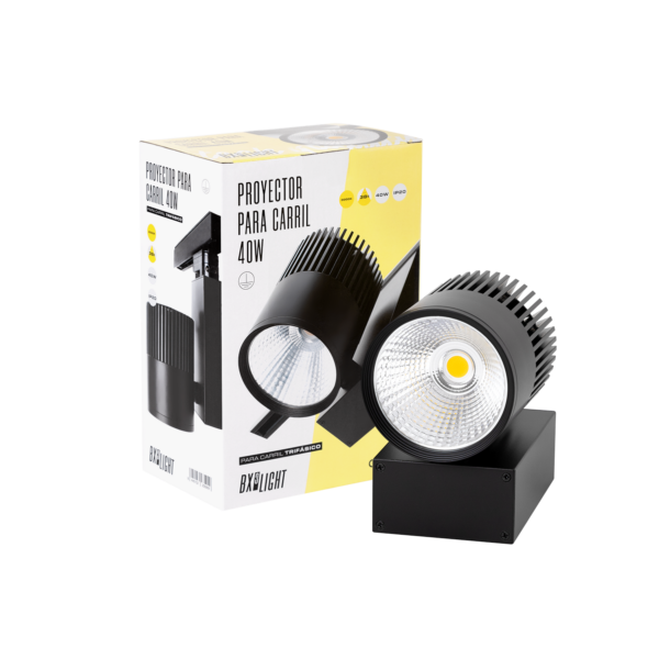 Foco de Carril LED  40W 3600Lm CRI90 4200ºK Trifásico UGR17 50.000H   [BX3-TR40W-BLACK-W]