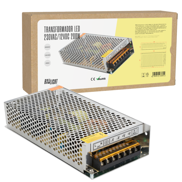 Transformador -  Fuente de Alimentación AC/DC -  Convertidor AC/DC 230 VAC/12VDC 200W/17A IP20 [BX3-TRIP25200W17A]