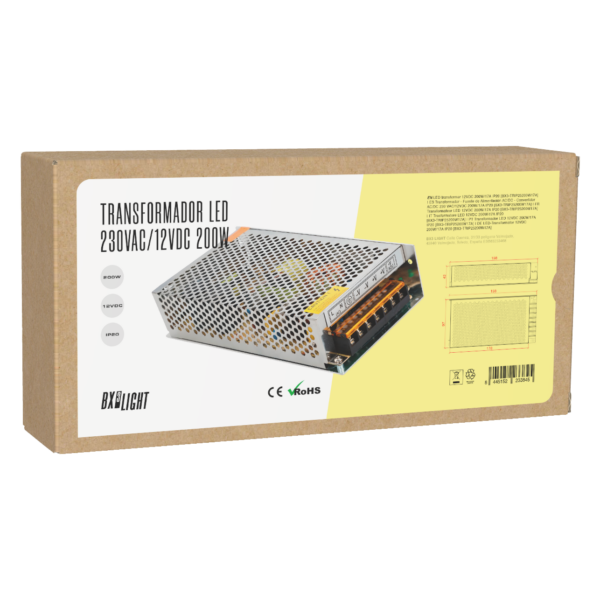 Transformador -  Fuente de Alimentación AC/DC -  Convertidor AC/DC 230 VAC/12VDC 200W/17A IP20 [BX3-TRIP25200W17A]
