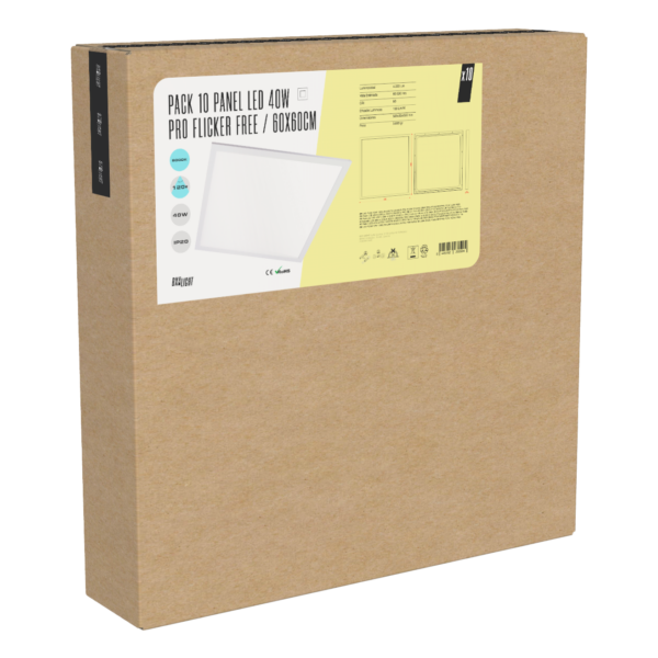 Pack 10 Panel LED 40W 4.000Lm 6000ºK 60x60Cm PRO Flicker Free 60.000H    [BX3LPT59540WPHILIPCW]