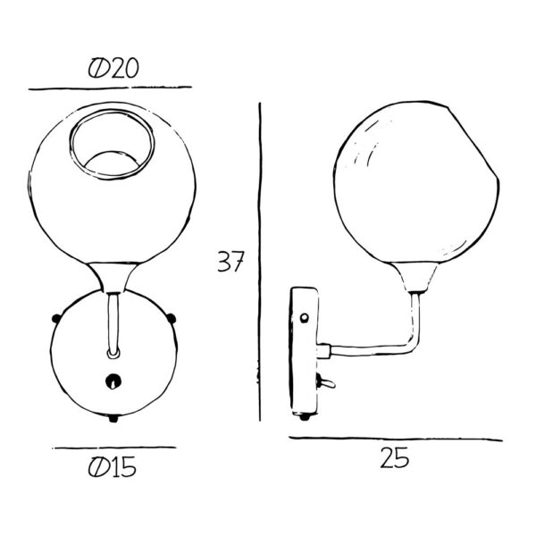 Aplique de Pared "Ballroom Smoke" Ø370mm E27 Sin Bombilla