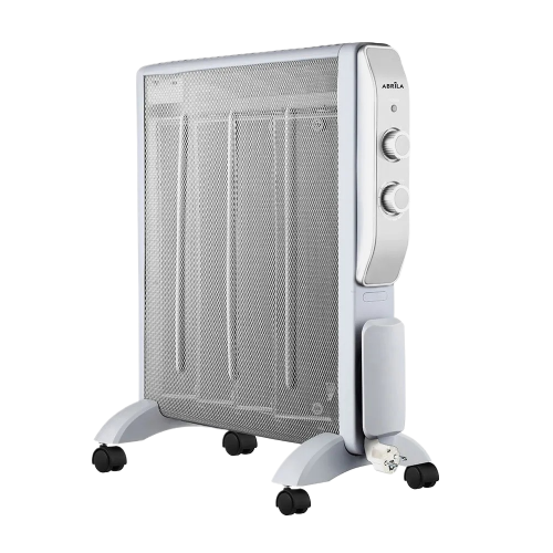 fa_202012074_0-5 Radiador De Mica Abrigo 2000w 4 Elementos Blanco/Plata 2 potencias Antivuelco, Luz Indicadora Termostato Regulable 61,5x56x26,5