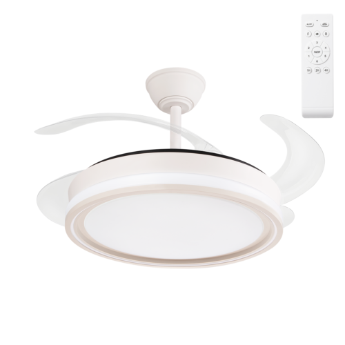 fa_hol1_0-3 Ventilador Dc Bandido Función Verano-Invierno 59w Blanco 4 Aspas 107d 5900lm 3500-4000-6500k Remoto y Temporizador