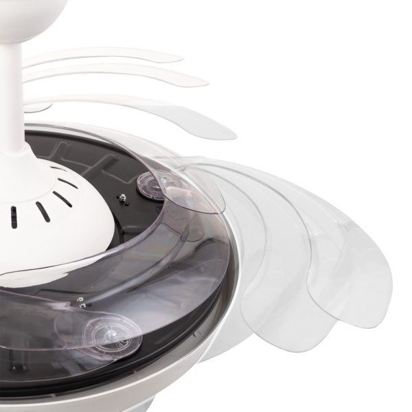 Ventilador Dc Bandido Función Verano-Invierno 59w Blanco 4 Aspas 107d 5900lm 3500-4000-6500k  Remoto y Temporizador