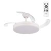 Ventilador Dc Escorpion Función Verano-Invierno 59w Blanco 4 Aspas desplegables 107d Reg.intensidad  6980lm 3000-4000-6000k Remo