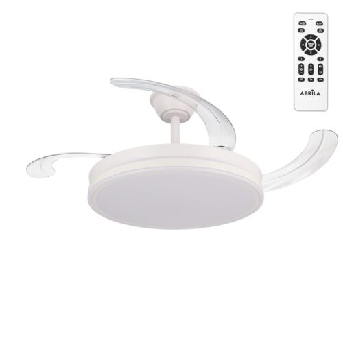 Ventilador Dc Escorpion Función Verano-Invierno 59w Blanco 4 Aspas desplegables 107d Reg.intensidad  6980lm 3000-4000-6000k Remo