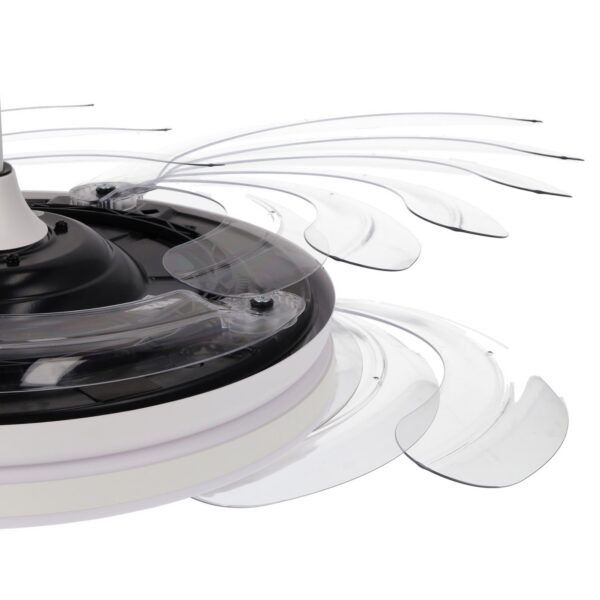 Ventilador Dc Escorpion Función Verano-Invierno 59w Blanco 4 Aspas desplegables 107d Reg.intensidad  6980lm 3000-4000-6000k Remo