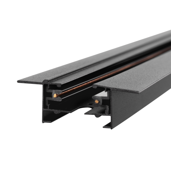 Carril Monofásico Empotrable para Focos LED 2M Negro [HO-218000CARRIL-N-2M-EM]