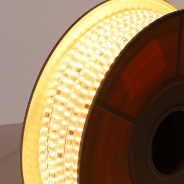 Tira de 120 LEDs/M 1500Lm/M 6000ºK SMD2835 Autorectificada Difusor Microprismático 220VAC IP65 x50M 40.000H