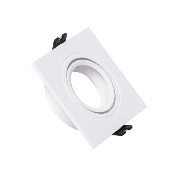 Aro Foco Downlight 1xGU10 Policarbonato Rectangular Blanco