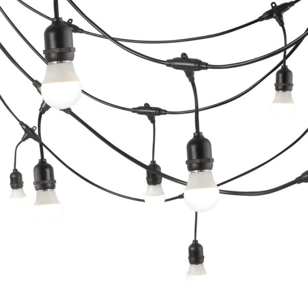 Cadena de 20 Portalámparas E27 10 Metros IP65 sin Bombillas [HO-CAD-10M-20xE27]