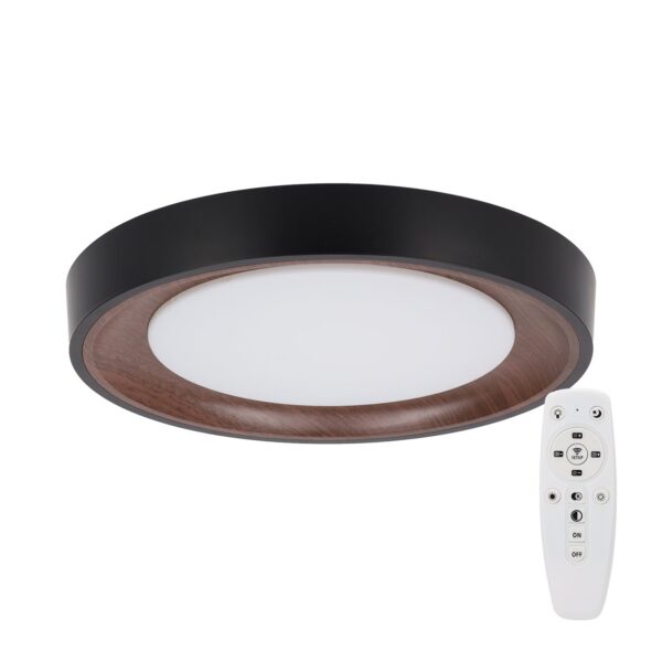 Plafón LED Decorativo 30W CCT 3000-6000ºK (Tonalidad Luz Regulable) Control Remoto Acabado Negro