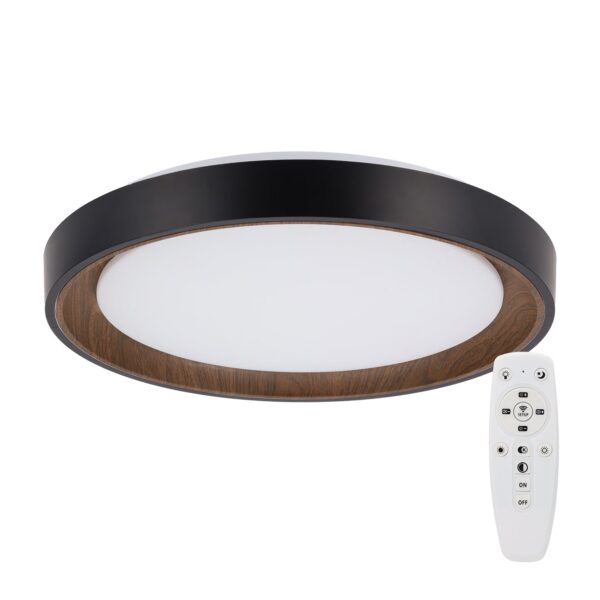 [HO-CCT-DECO-07-36W-B] Plafón LED Decorativo 36W CCT 3000-6000ºK (Tonalidad Luz Regulable) Control Remoto Acabado Negro