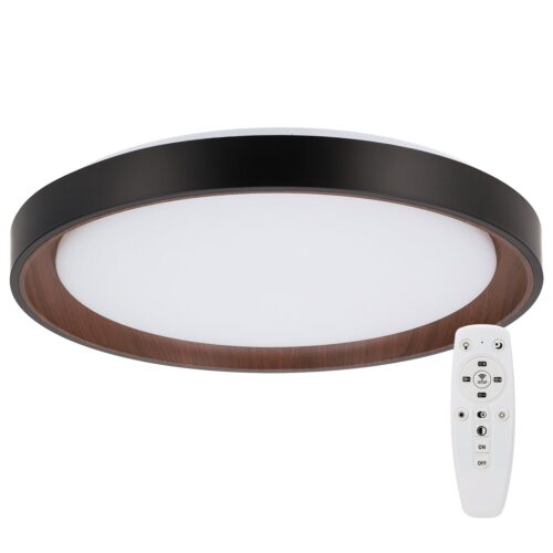 [HO-CCT-DECO-07-40W-B] Plafón LED Decorativo 40W CCT 3000-6000ºK (Tonalidad Luz Regulable) Control Remoto Acabado Negro