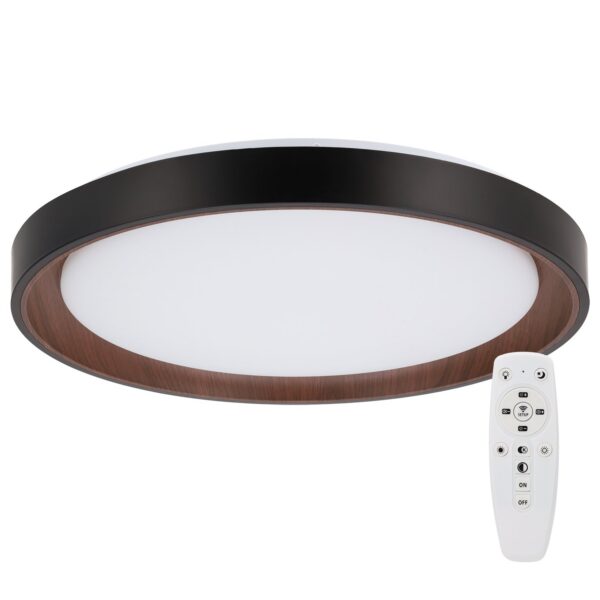 [HO-CCT-DECO-07-40W-B] Plafón LED Decorativo 40W CCT 3000-6000ºK (Tonalidad Luz Regulable) Control Remoto Acabado Negro