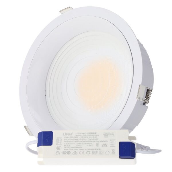 ho_cctdl_50w_0 Downlight LED 50W 4 CCT (Tonalidad Luz Regulable) 140LM/W UGR17 Lifud driver