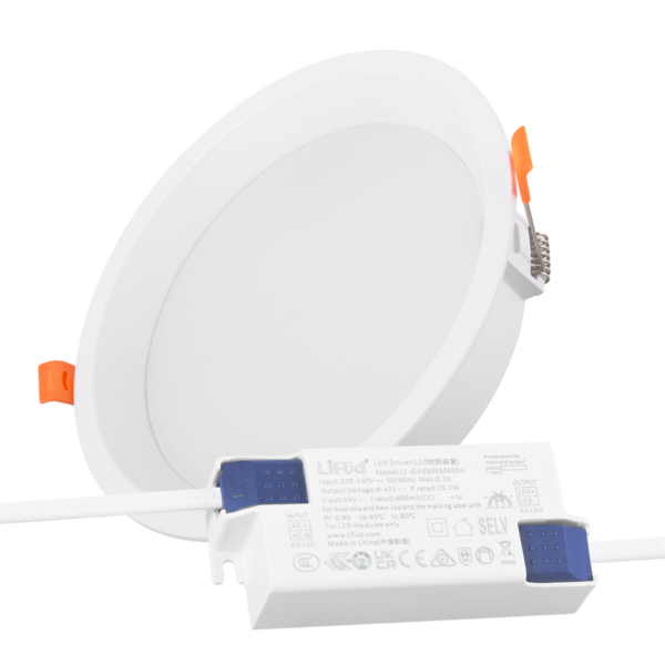 Downlight LED 24W 140Lm/W Driver LIFUD Flicker Free 6000ºK [HO-DL01-LI-24W-CW]