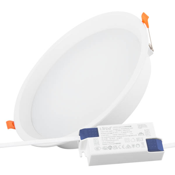 Downlight LED 32W 140Lm/W Driver LIFUD Flicker Free 6000ºK [HO-DL01-LI-32W-CW]