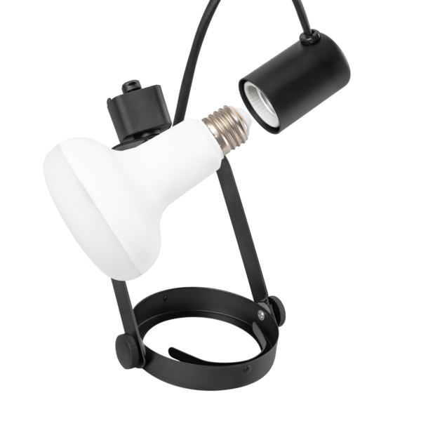 Foco de Carril Monofásico E27 Sin Bombilla Negro [HO-FC-E27-B]