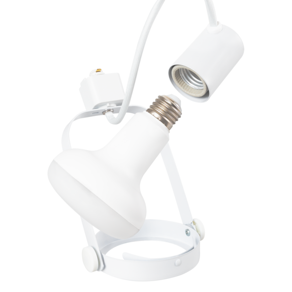 Foco de Carril Monofásico E27 Sin Bombilla Blanco [HO-FC-E27-W]