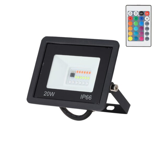 Proyector LED RGBW con Mando a Distancia 20W [HO-ICRGBFL-20W]