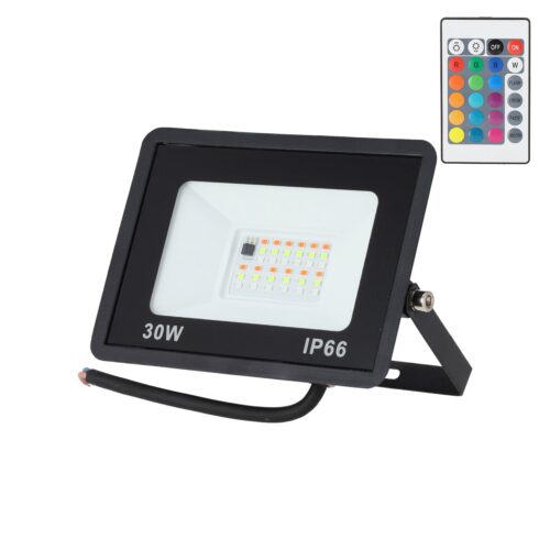 Proyector LED RGBW con Mando a Distancia 30W [HO-ICRGBFL-30W]