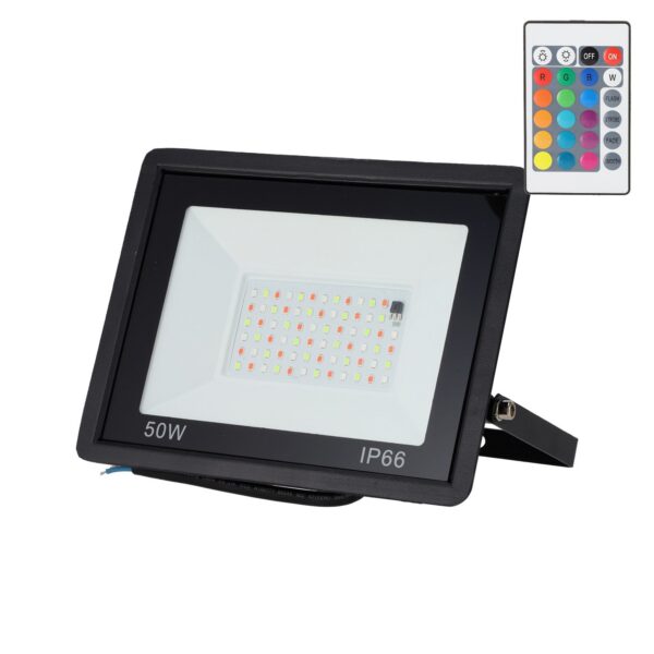 Proyector LED RGBW con Mando a Distancia 50W [HO-ICRGBFL-50W]