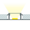 Perfil Aluminio para Tira LED Integración  - 30mm - con Difusor Opal - 2 Metros