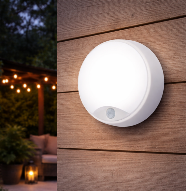 Plafón LED Exterior 10W 1000Lm CCT (Tonalidad Luz Regulable) 3000-4000-6500ºK  Detector Proximidad IP65 Acabado Blanco