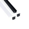Perfil Para Tiras LED 2 metros -Negro-Difusor Opal