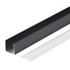 Perfil Para Tiras LED 2 metros -Negro-Difusor Opal